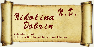 Nikolina Dobrin vizit kartica